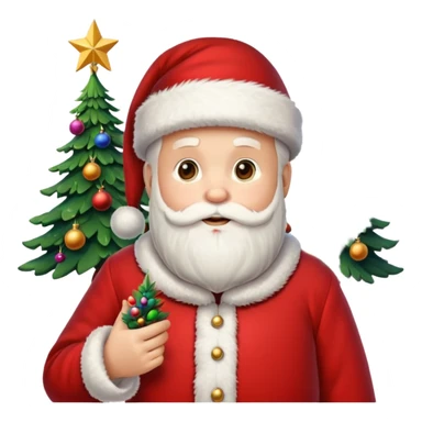 Santa Claus and the Christmas tree sticker