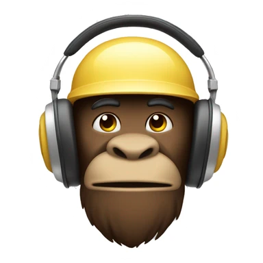Singe qui fume avec un casque Apple sur la tête  sticker