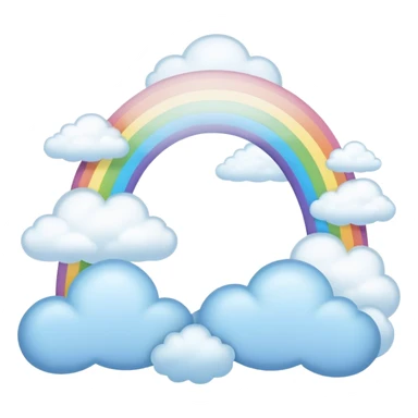 pastel blue rainbow arch with clouds sticker