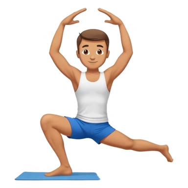 jacked man blue shorts Vrksasana-pose yoga sticker