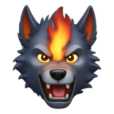A fire werewolf  sticker