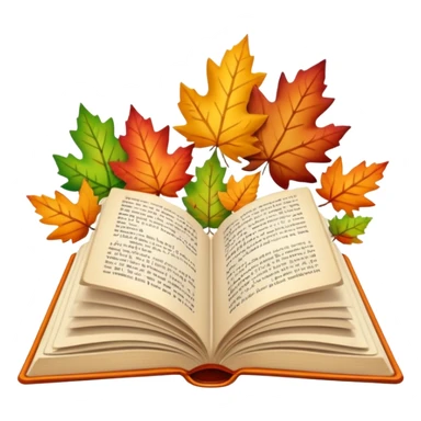 autumn open book with leaves on it sticker