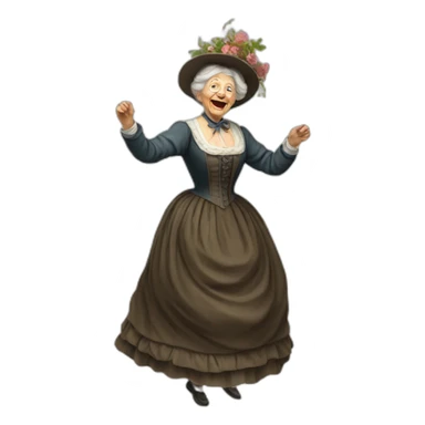 Old Lady 1890 Dancing sticker