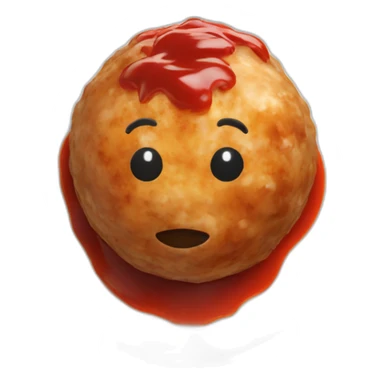plastic meatball with sauce on top sticker