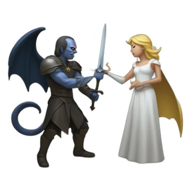 fantasy confrontation between good and evil sticker