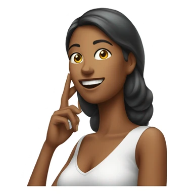 Woman calling with iphone on her ear sticker