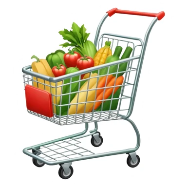 create shopping trolley emoji with green tone color sticker