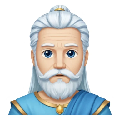 Uranus, Sky God from Rome Mythology with long white hair and beard, blue and white outfit sticker