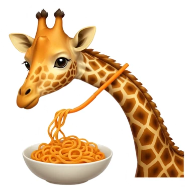 Giraffe eating noodle sticker