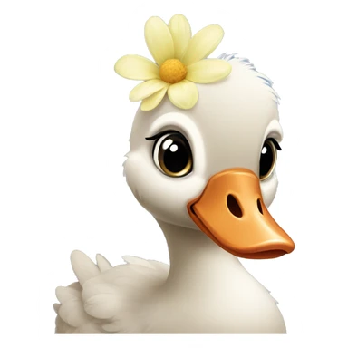 baby goose with flower hat sticker