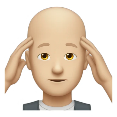 Bald white guy with his hands over his face sticker