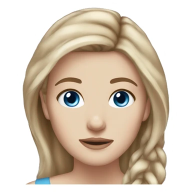 stunning white girl light brown hair blue eyes sticker