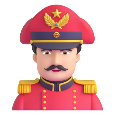 tomato wearing Napoleon Bonaparte's bicorne hat and military officer uniform sticker