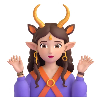 girl with fantasy horns sticker