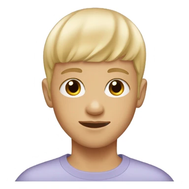 blond boy bowlcut with light brown eyes  sticker