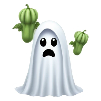 Ghost thinking of egg plants sticker