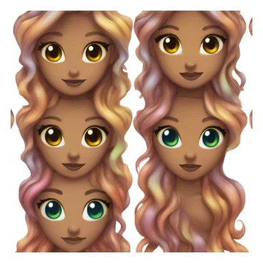 rainbow horn butterfly mermaid brown skin brown eyes sticker