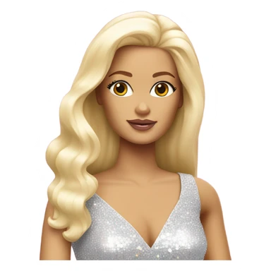 Blonde white disco Barbie sticker