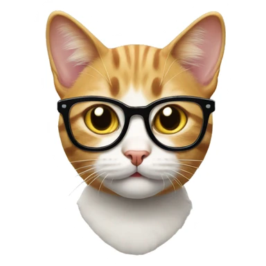 nerd cat emoji with tongue out sticker