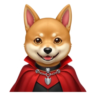 Shiba Vampire Dog in red collar cloak sticker