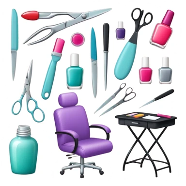 Create a cohesive and stylish set of emojis specifically for a professional nail technician.  sticker