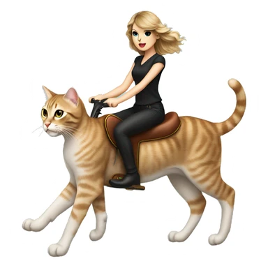 Taylor swift riding a cat sticker