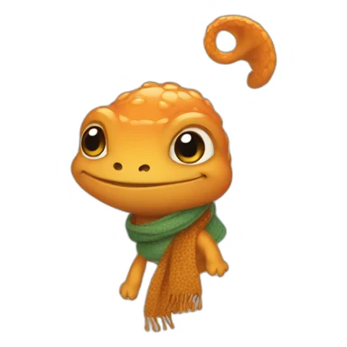 newt wearing a scarf sticker