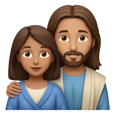 Jesus animado con una mujer ayudándola, variadas sticker