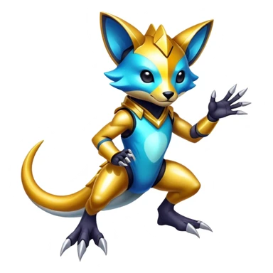 Shiny Epic Edgy Cool Colorful Vibrant Modern Vernid-Protogen-creature-animal, full body  sticker