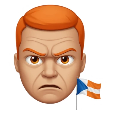 a man who is very angry at the dutch flag sticker