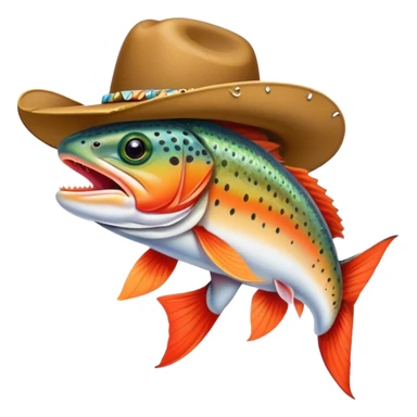 Cutthroat Trout wearing a Cowboy Hat sticker