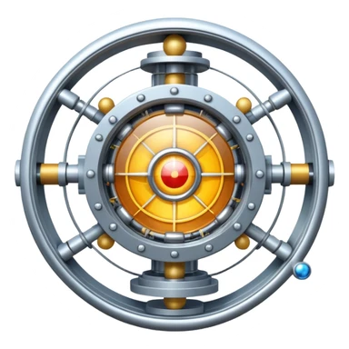 An icon featuring a large particle collider, atom symbols, and energy waves, symbolizing the field of physics. The design includes a lab setup with scientific equipment, representing experiments and fundamental forces of nature. Transparent background highlights the exploration of matter and energy. sticker