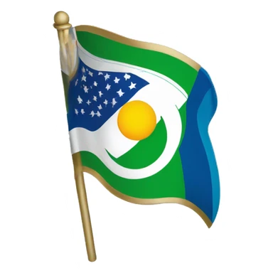 Flag with half being green and half beeing blue. And a white line with gold rims around. Green part has 3 moons and blue part hars ⚜️ sticker