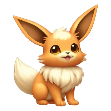 Kawaii Shiny Pastel Orange Eevee Full Body sticker