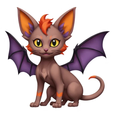 Noivern-Sphynx-Noibat-Torracat-Lykoi-fusion sticker