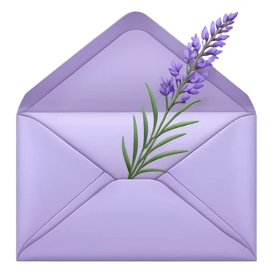 Pastel light whitish purple envelope with lavender flowers inside  sticker