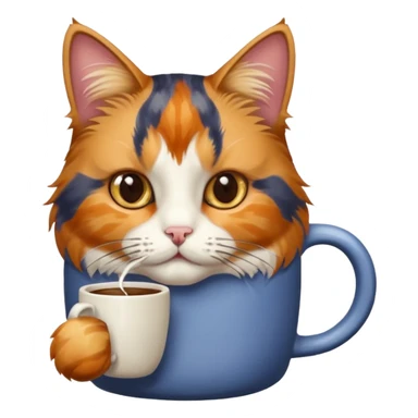 a cat drinking coffee sticker