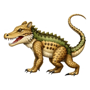 Crocodile-Bobcat-Fakémon-hybrid-creature with a long muzzle, full body sticker