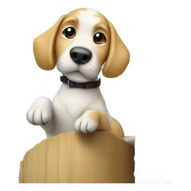 Dog on top of palm tree sticker