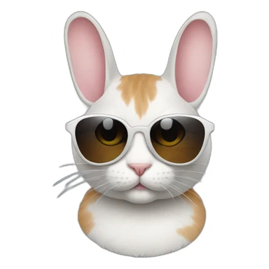 rabbit cat wearing sunglasses sticker