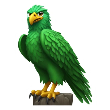 Green eagle cawing sticker