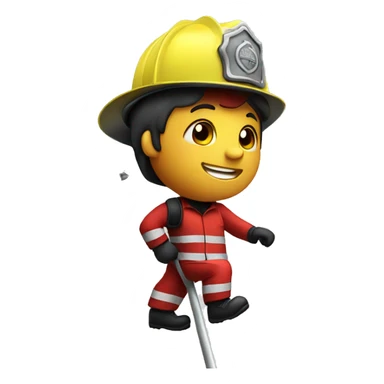 firefighter on pole sticker