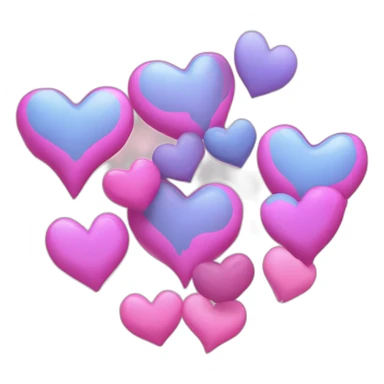 Un corazón con moño 💝 y un corazón con tres corazones azul💗💙 sticker