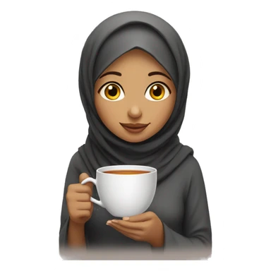 Arabic girl with cup of tea sticker