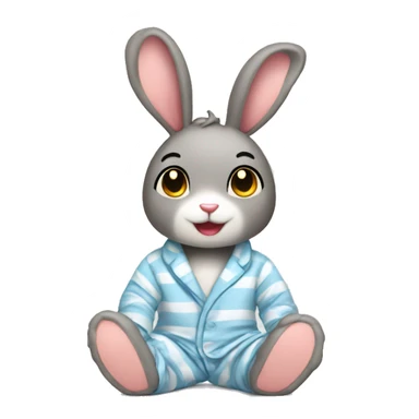 Cute pajama roller rabbit sticker