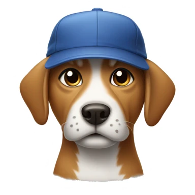 Dog with cap sticker