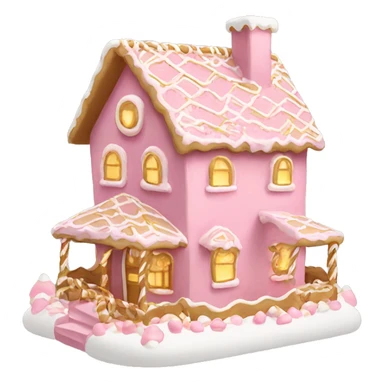lights pink and gold and white gingerbread house sticker