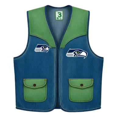 Seattle Seahawks Blue and Green Karate Vest sticker