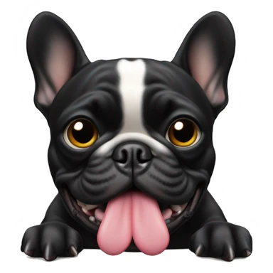 All black French bulldog playing video games sticker