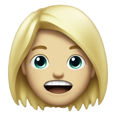 smiling blonde boy in horror disgusting monster sticker